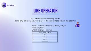 LIKE Operator in SQL: Pattern Matching Made Easy
