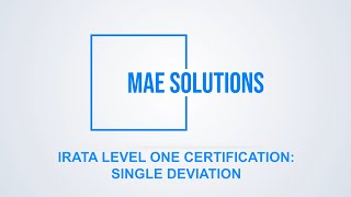 IRATA Level 1 - Single Deviation