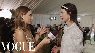 Margaret Qualley Took Her Gala Inspiration From Chanel | Met Gala 2021 With Emma Chamberlain | Vogue