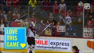 Philipp Grubauer hands out souvenir pucks to fans in return to D.C.