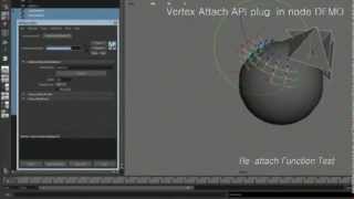 VertexAttach node demo - Maya API Plug-in custom node
