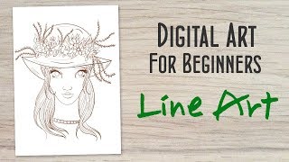 Inking and Line Art in Photoshop: Beginner Digital Art Real Time Tutorial #2