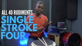 How To Play Single Stroke Four - Drum Rudiment Lesson