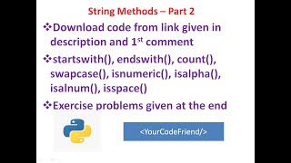 Python3 Tutorial for Beginners | String Functions - Part 2