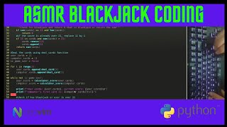 ASMR Programming - Blackjack (game) python - no talking | Mechanical keyboard