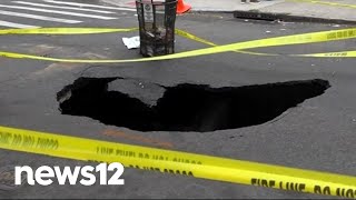 Large sinkhole disrupts traffic on West 28th Street in Brooklyn | News 12