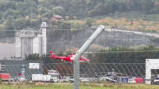 Agusta AW109SP HB-ZRQ Rega takeoff Sion airport Valais Switzerland 20.09.2022