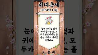 월간 쥐띠 운세 2024년 11월 #쥐띠 #오늘의운세 #내일의운세 #월간운세 #운세 #운세쇼츠