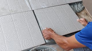 ผสมปูน ปูกระเบื้องพื้นFlooring Tile installation