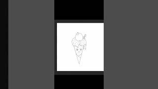 Cartoon Icecream Timelapse Drawing | Cute Ice Cream Drawing
