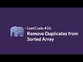 LeetCode 26 Remove Duplicates from Sorted Array