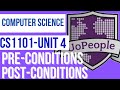 CS1101 Unit 4 Discussion - PreConditions and PostConditions in Python