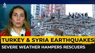 Severe weather hampers earthquake rescuers in Turkey and Syria