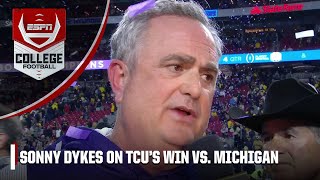 Sonny Dykes reacts to TCU’s win vs. Michigan at the Fiesta Bowl | College Football Playoff