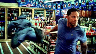 Will Smith balance un braqueur dans une vitrine | Hancock |