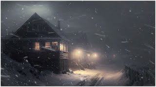 Winter Storm in a Mountain Village┇Cold Ambience┇Freezing Blizzard┇Nature Sounds for Deep Sleep