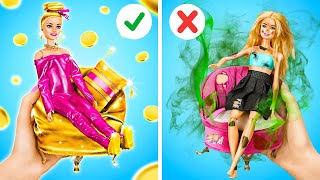 EXTREME RICH VS POOR DOLL ROOM MAKEOVER || Cheap Crafts vs Expensive Gadgets! Smart DIYs by 123 GO!