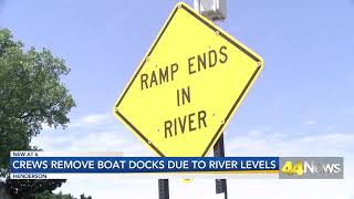 Crews Remove Boat Docks in Henderson