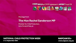 SA: The Hon Rachel Sanderson MP, Minister for Child Protection #NCPW2021