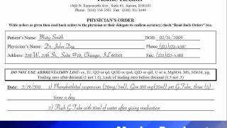 How to Complete a Physican's Verbal Order
