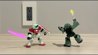 【ガンダムコマ撮り】ジムVSザク：机上の戦い再び【Gundam stopmotionanimation】