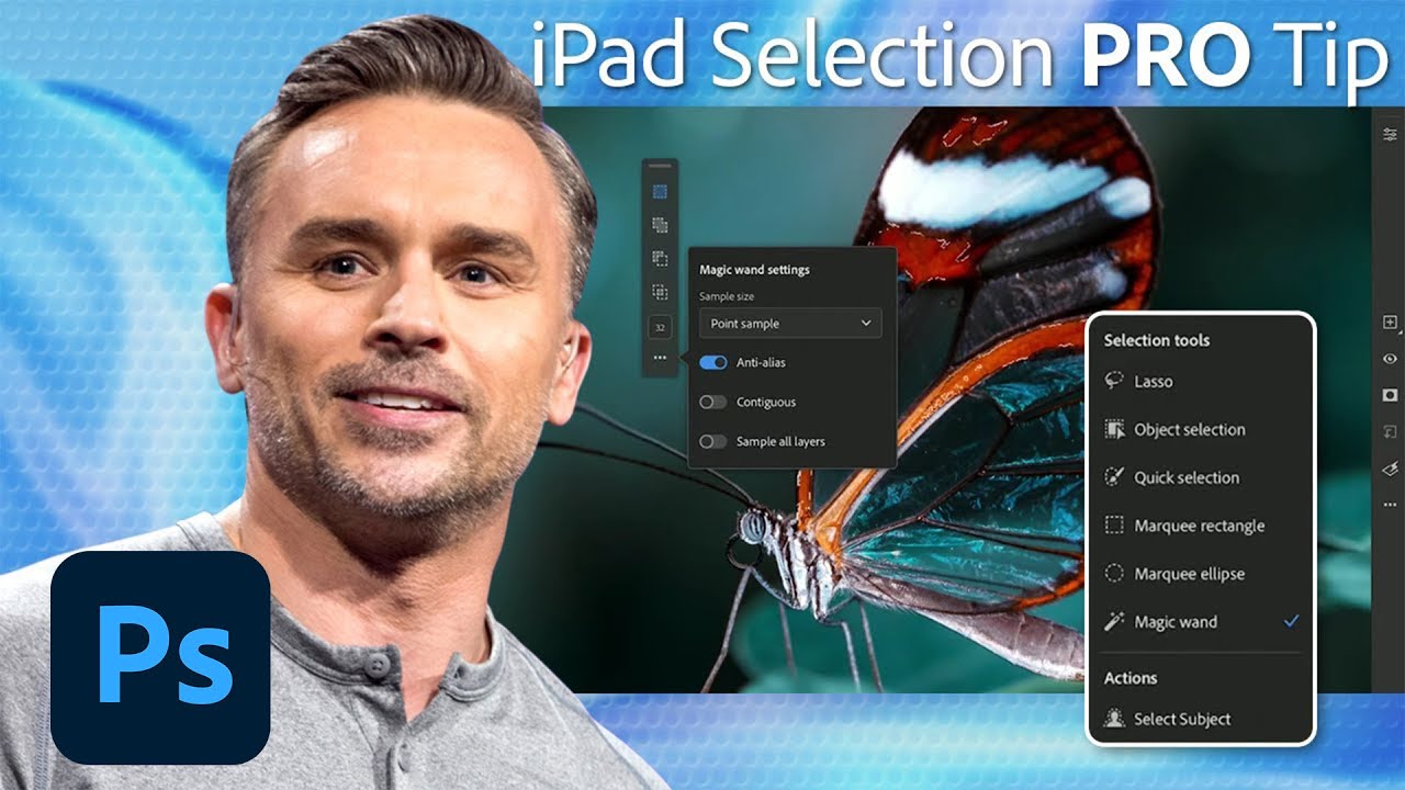 How To Use The Magic Wand Tool On The IPad | Adobe Photoshop - YouTube