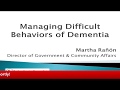 SCRC's Livesteam w/ Martha: Managing Difficult Behaviors of Dementia