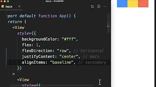 ReactNative | Fundamentals #28 - Flexbox justifycontent alignitems & alignself 4 33 [Mosh Hamedani]