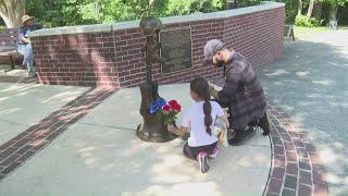 Visitors pay respects at Guilford County Veterans Memorial at Country Park