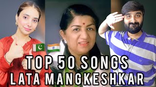 TOP 50 SONGS OF LATA MANGKESHKAR | PAKISTANI REACTION 🇵🇰