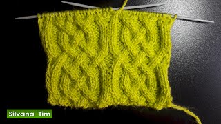 Puntos en dos agujas. Cómo tejer Punto ARAN o CABLES CELTAS. Tutorial de Tejido con dos agujas # 468