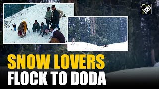 J\u0026K: Doda’s Bhaderwah looks mesmerizing after snowfall, tourists flock to enjoy snowy bliss