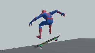 "SPIDER-MAN SKATEBOARDING" Animation test - Prisma 3D