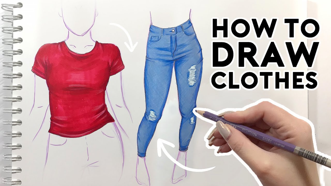 HOW TO DRAW CLOTHES | Sketching & Coloring Tutorial - YouTube