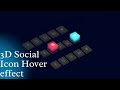 CSS 3D Isometric Social Media Icon Hover Effects |3D Font-awesome Icons Hover Effect