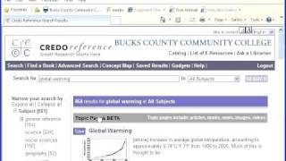 Using the Credo Reference Database