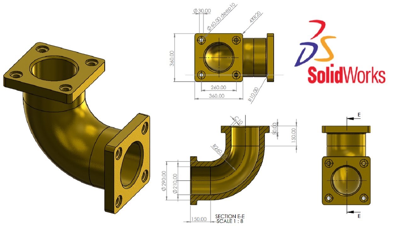 Pipe Bend In Solidworks - Solidworks Tutorials How To Create Pipe Bend ...