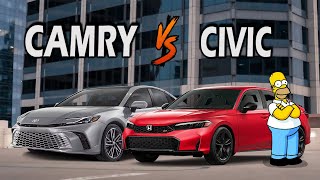 2025 Toyota Camry VS 2025 Honda Civic [Homer Simpson's Review]