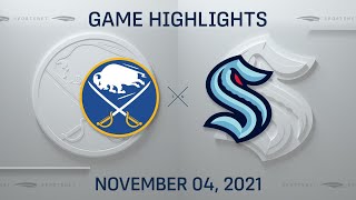 NHL Highlights | Sabres vs. Kraken - Nov. 4, 2021