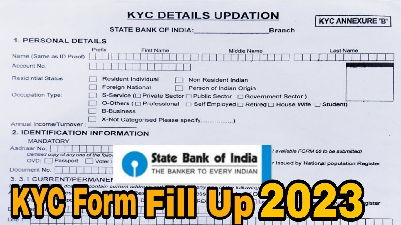 Sbi Kyc Form Fill Up 2023/sbi Kyc Form Fill Up/sbi Kyc Form Kaise Bhare ...