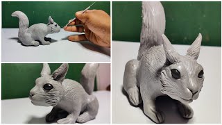 Clay Animals : how to make clay Animals Squirrel |Clay sculpture | Clay Sculpting | Clay modelling