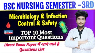 IMPORTANT QUESTION MICROBIOLOGY\u0026 INFECTION CONTROL FOR SEMESTER -3RD RUHS BSC NURSING MAIN EXAM.