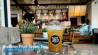 Cafe Vlog EP.534 | Iced passion fruit green tea | Passion green tea drinks | Regular size