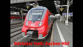 [DB Regio NRW] Ansagen RE9 Aachen Hbf - Siegen Hbf