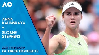 Anna Kalinskaya v Sloane Stephens Extended Highlights | Australian Open 2024 Third Round