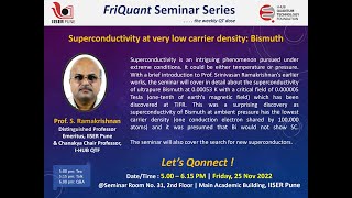 FriQuant Seminar Series | 25 Nov 2022 | Prof. S Ramakrishnan |  @ IHub QTF, IISER Pune