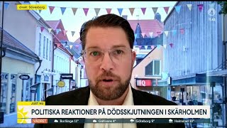 "Vi måste börja utvisa de här människorna" – Jimmie Åkesson om mordet i Skärholmen
