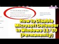 How to Permanently Disable Microsoft Defender in Windows 11/10 | Step-by-Step Guide