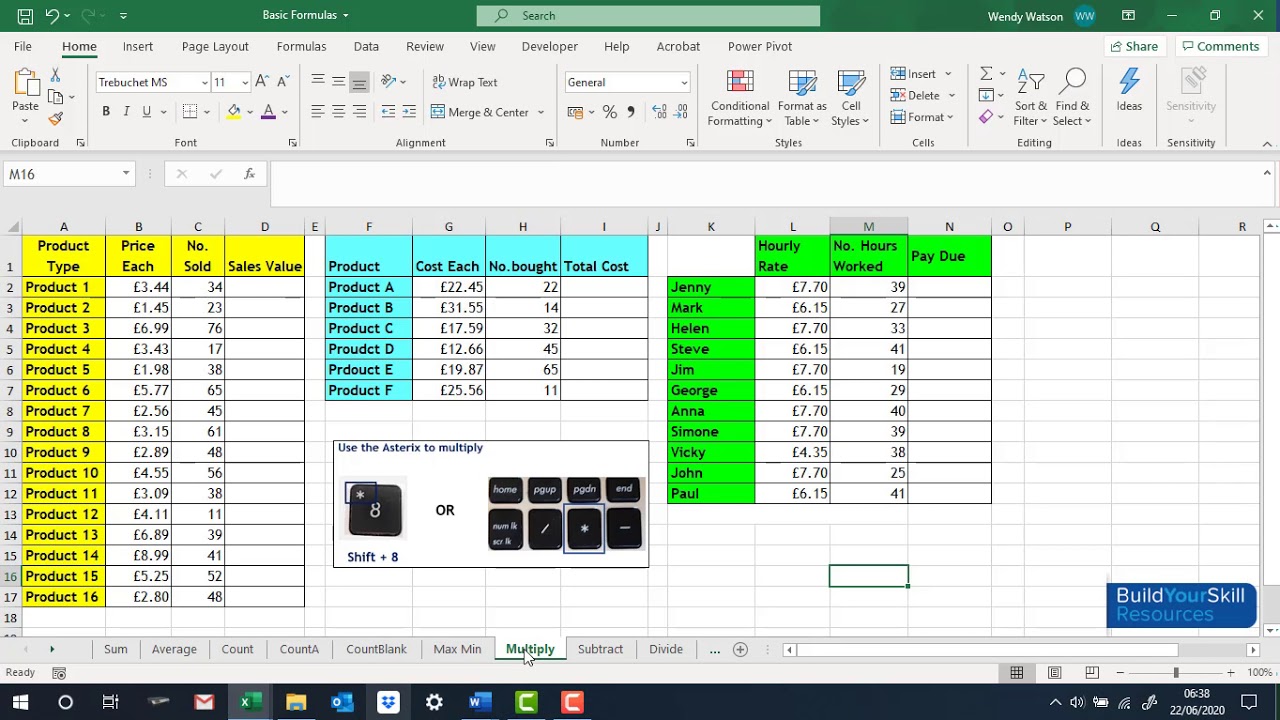 Excel: Basic Formulas And Functions - YouTube