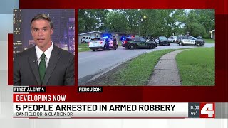 5 arrested in Ferguson after armed robbery in Bellefontaine Neighbors